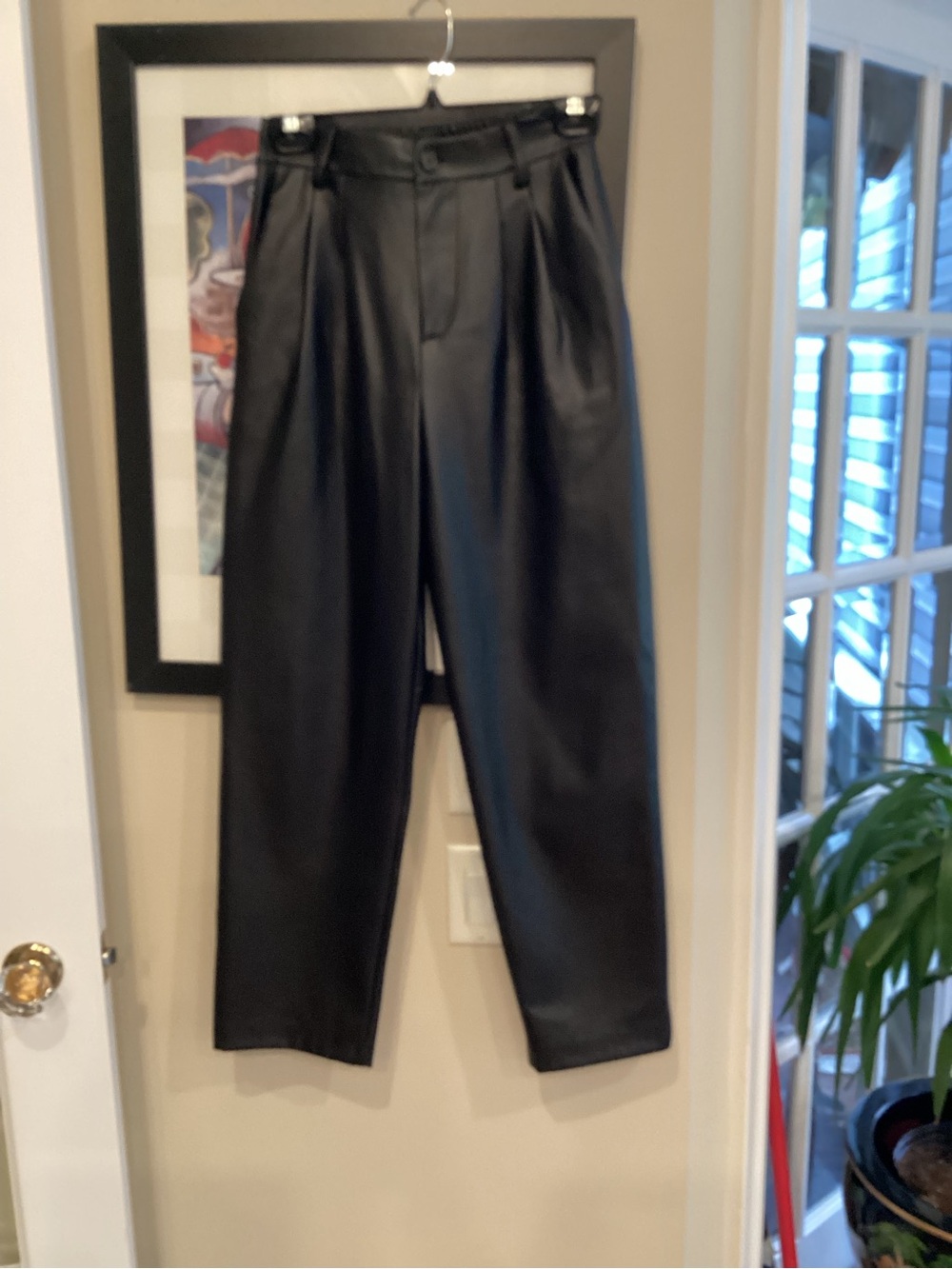 Vivian Shyu Black Faux Leather Pleated Pants